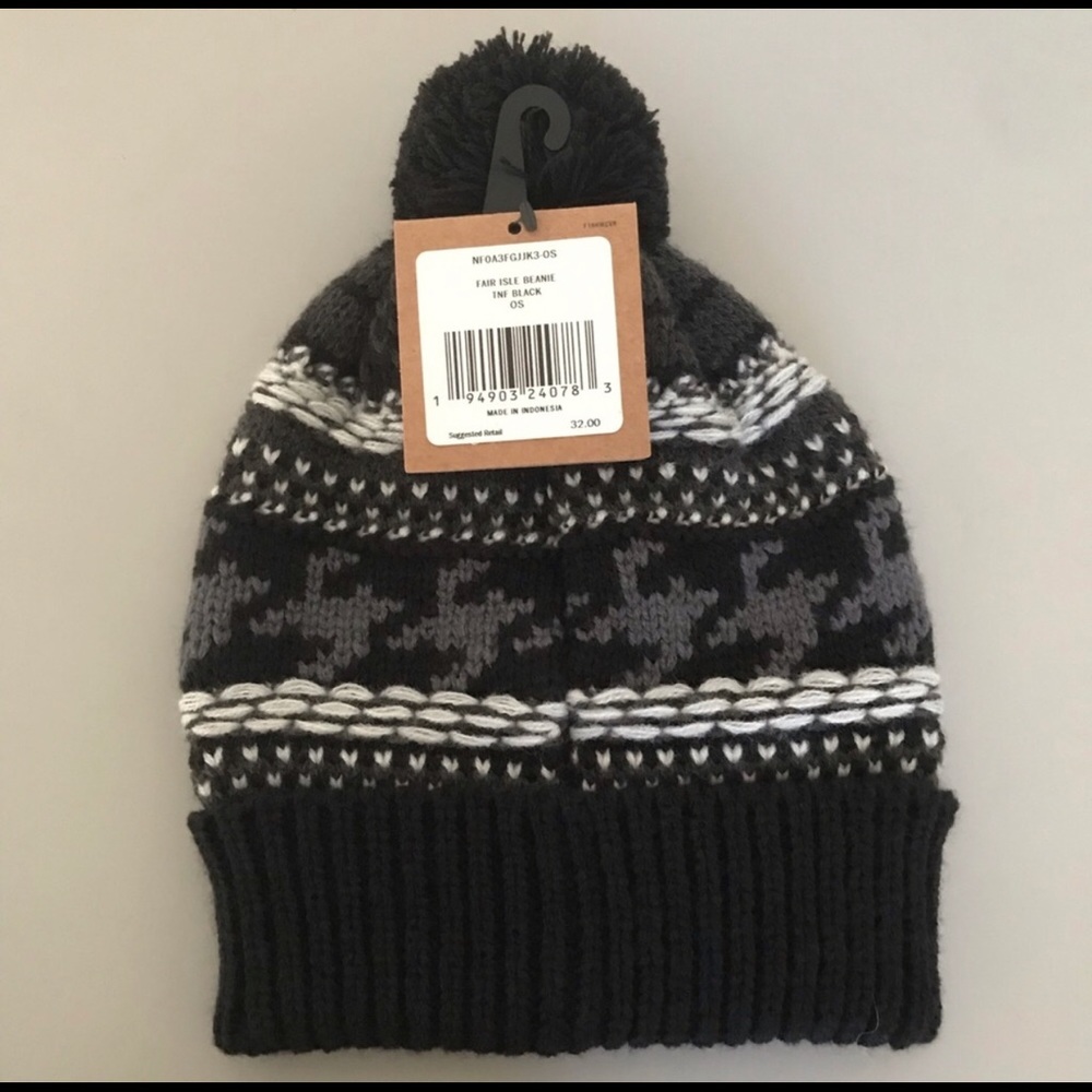 The North Face Black Fair Isle Beanie one Size - Picture 5 of 8